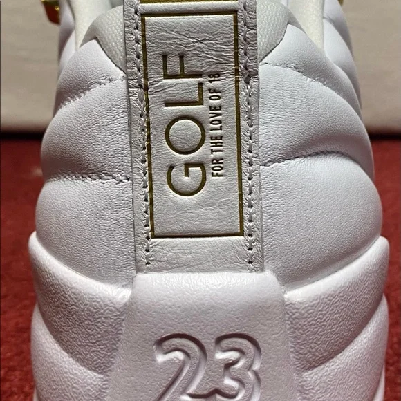 New Mens Nike Air Jordan 12 G Sz 9 Masters White Gold Golf Shoes DM0106 117 - Picture 4 of 6